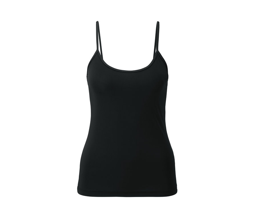 Siyah, ince askılı atlet.