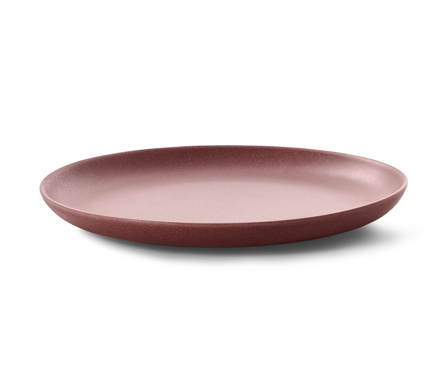 Beyaz arka planda iki tabaktan biri.