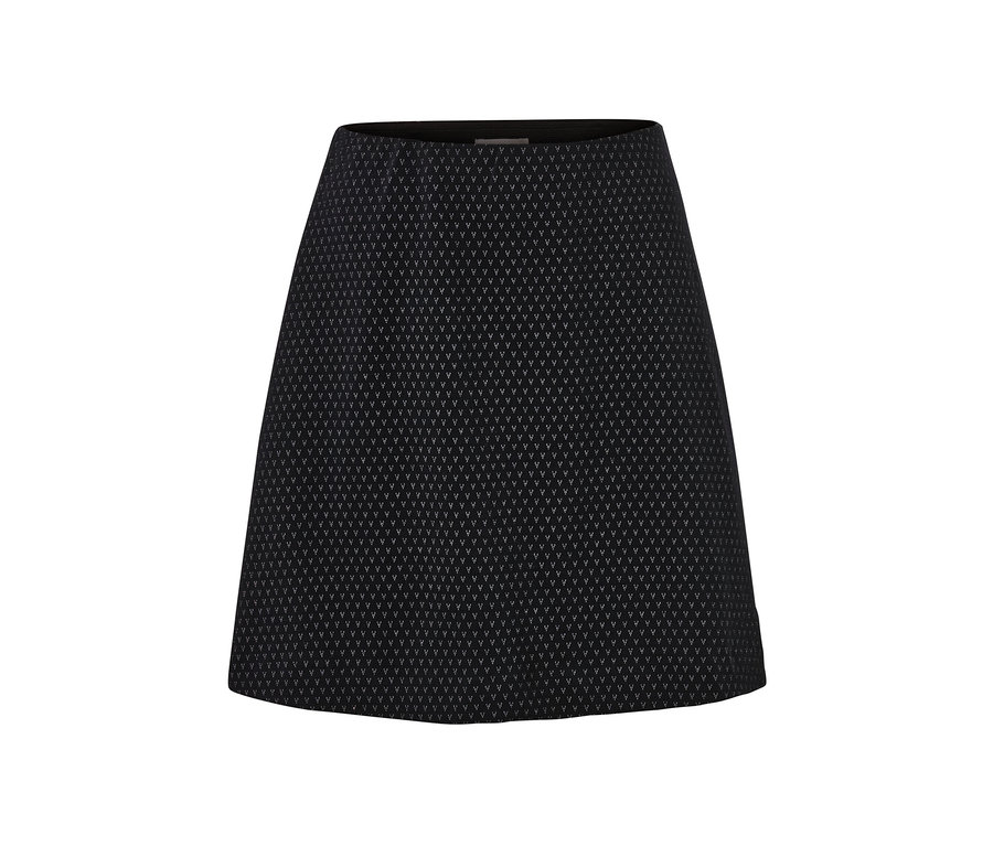 Siyah, parıltılı jakar etek