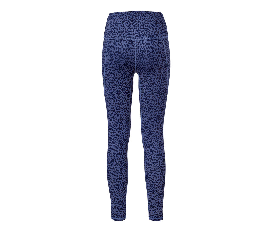 Leopar desenli, lila spor tayt