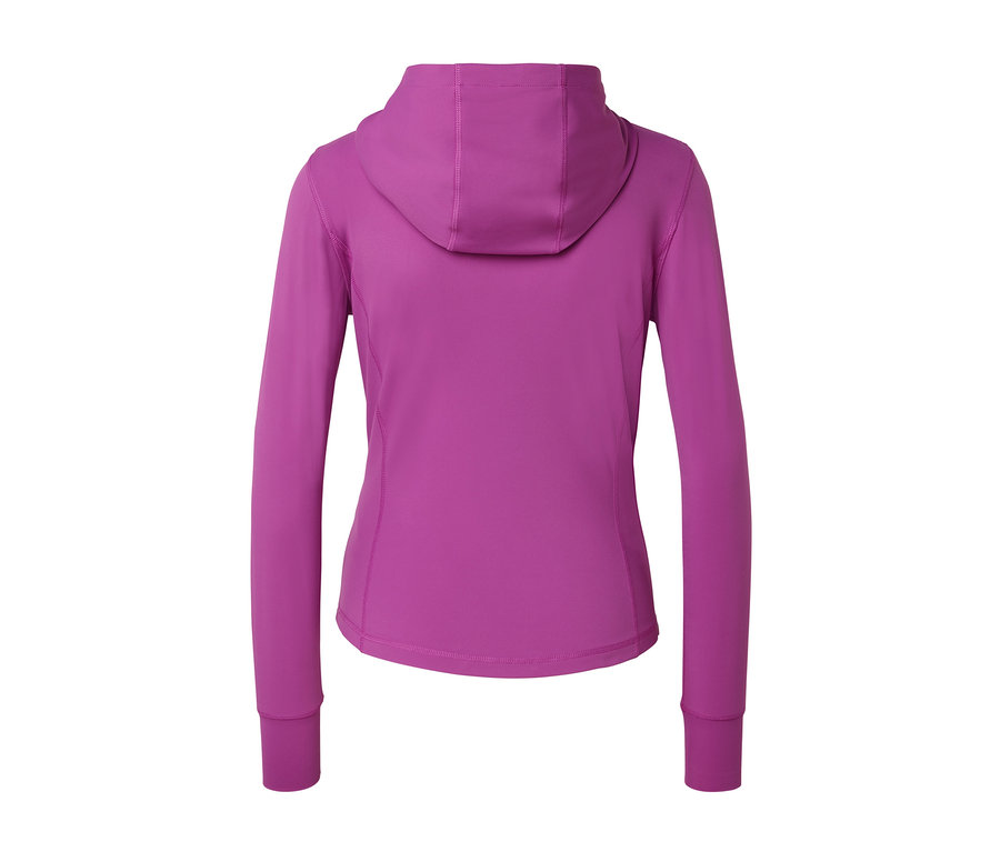 Mor renkli bir spor ceketinin arka görünümü