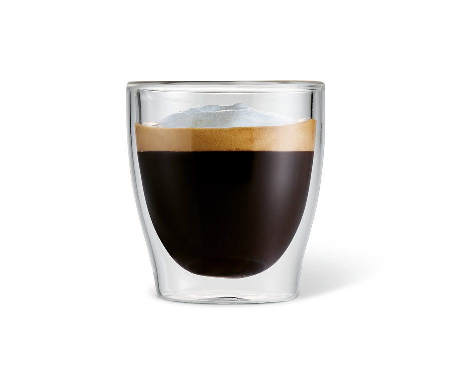 2 adet çift cidarlı bardakta espresso.