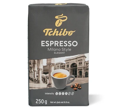 Tchibo Espresso Milano Style 250g öğütülmüş kahve paketi.