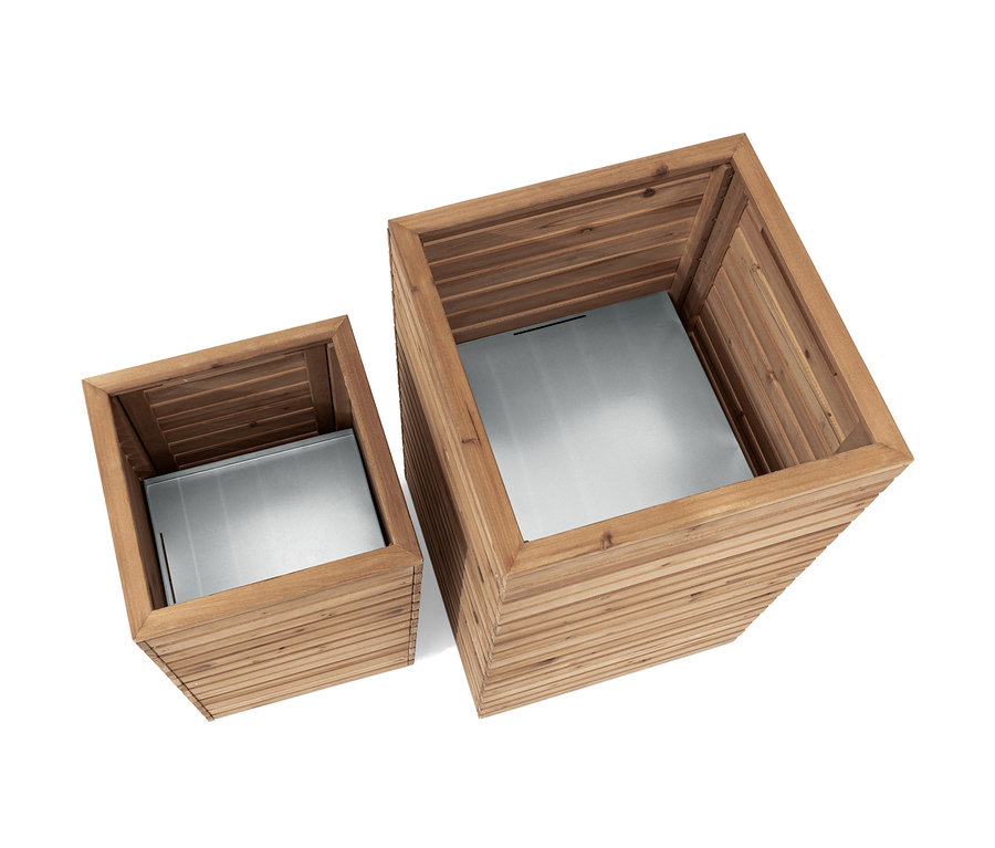 Yukarıdan çekilmiş 2 Adet Sütun Saksı »Tinus« görünümü.