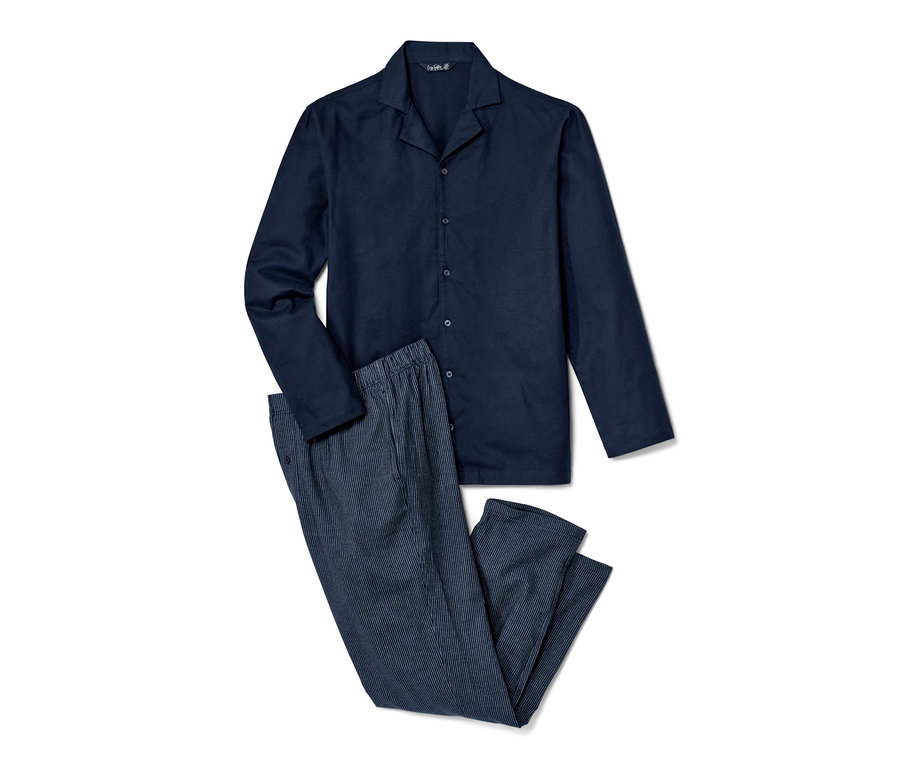 Mavi flanel pijama takımı.