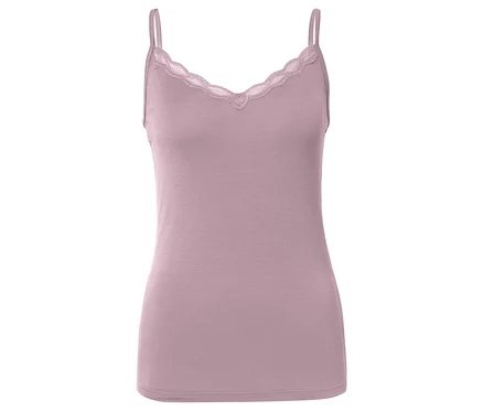 Yakası dantelli pembe atlet