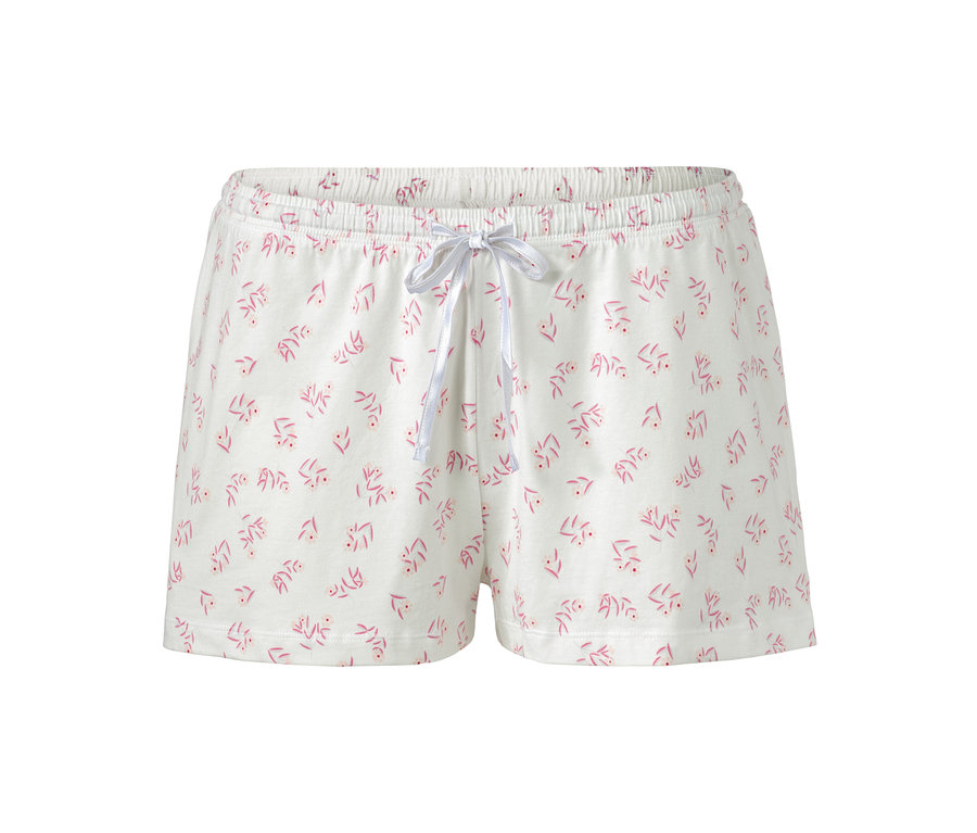 Çiçek desenli organik pamuklu kısa pijama takımı.