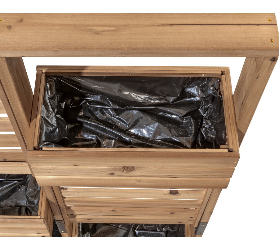 Siyah astarlı »Tinus« çift taraflı ekilebilir paravanın detayı.