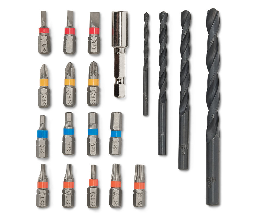 Tornavida ve matkap ucu seti.