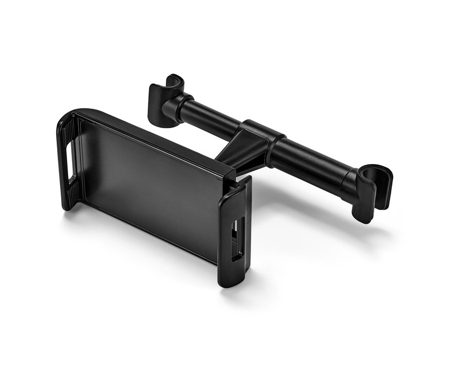 Siyah otomobil tablet tutucu.