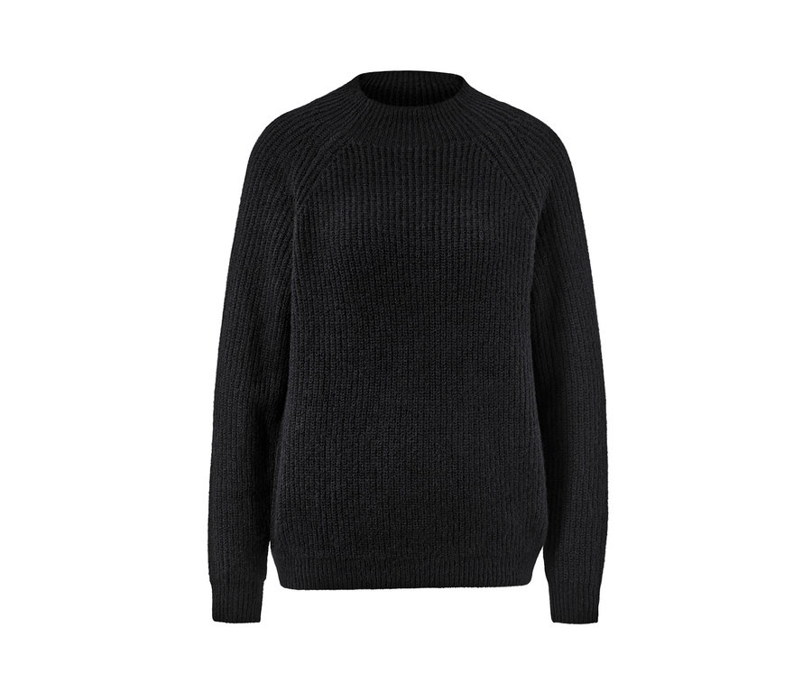 Siyah, Yarım Boğazlı Kalın Örgülü Kazak