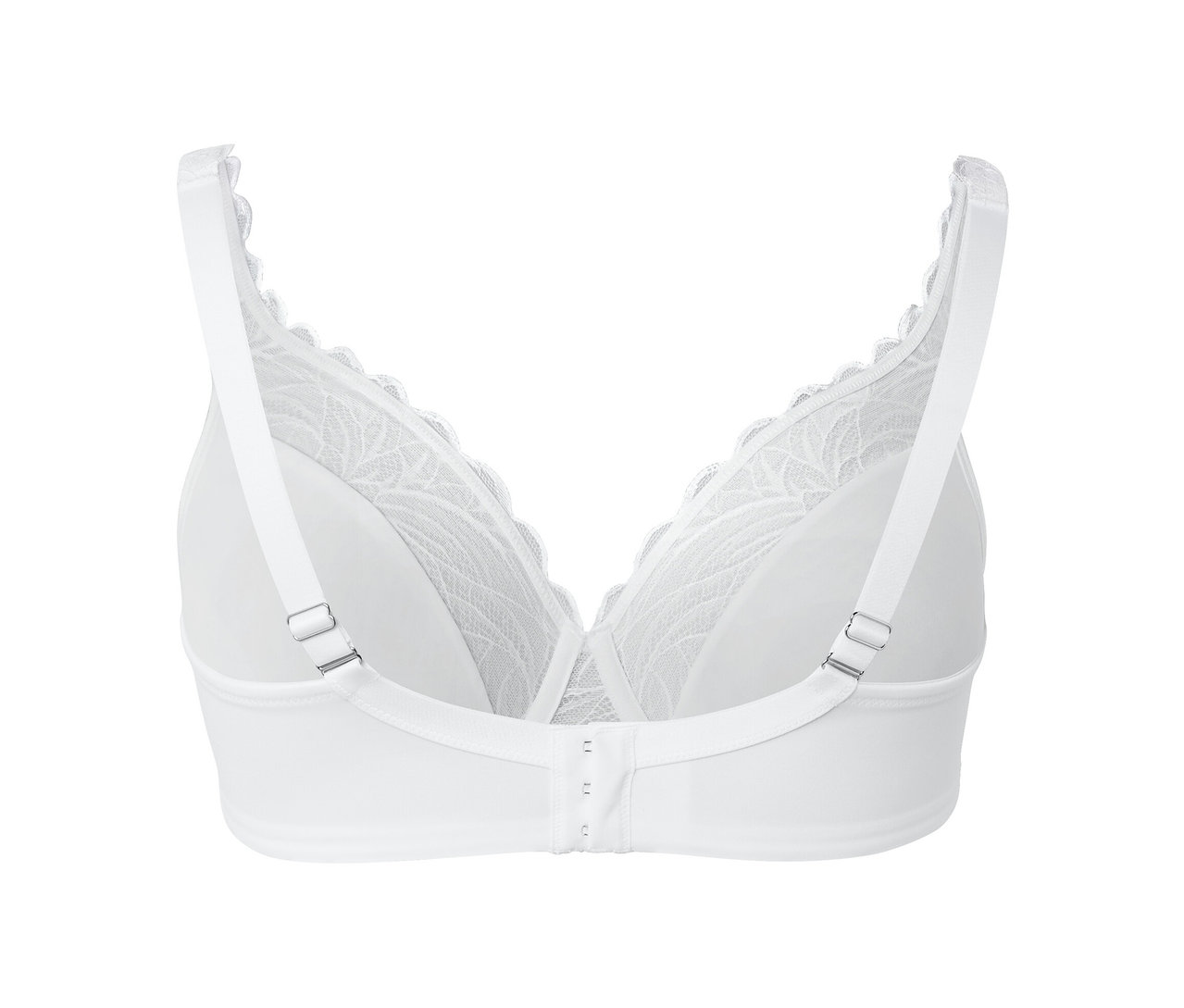 Beyaz balenli sütyenin arka detay görünümü.