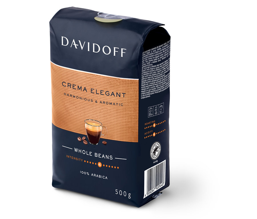 Davidoff Crema Elegant kahve çekirdekleri paketi.