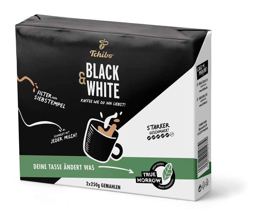 Black'N White Öğütülmüş Filtre Kahve 2X250g paketi.