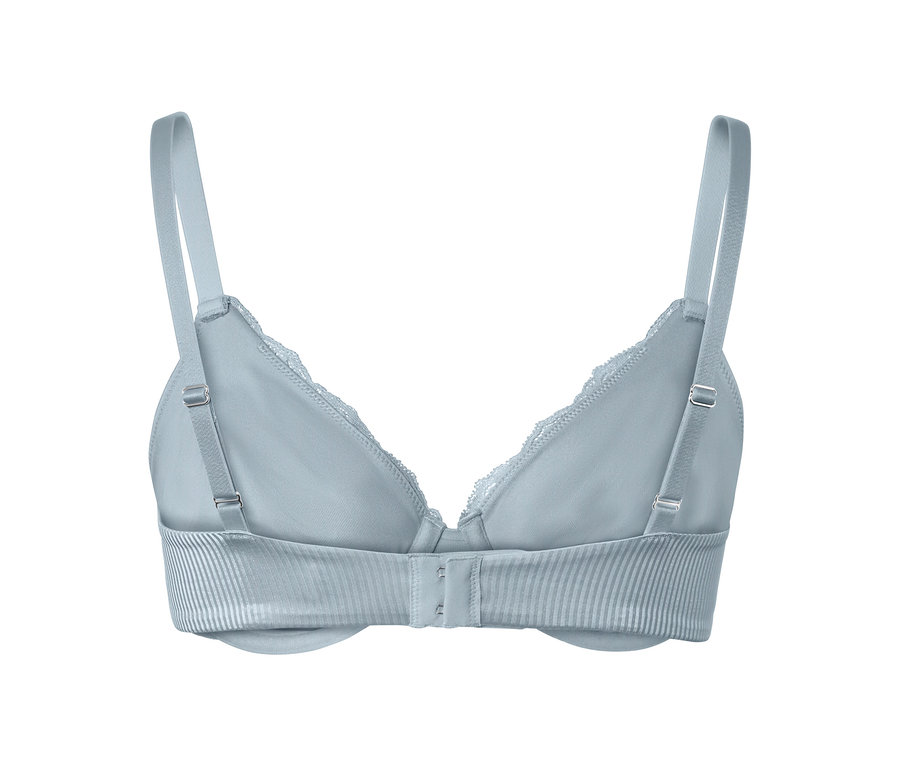 Dantel detaylı, mavi balenli sütyen.