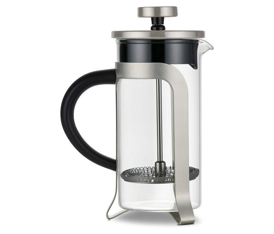 Gümüş rengi, 300 ml kapasiteli, 2 fincanlık French Press.