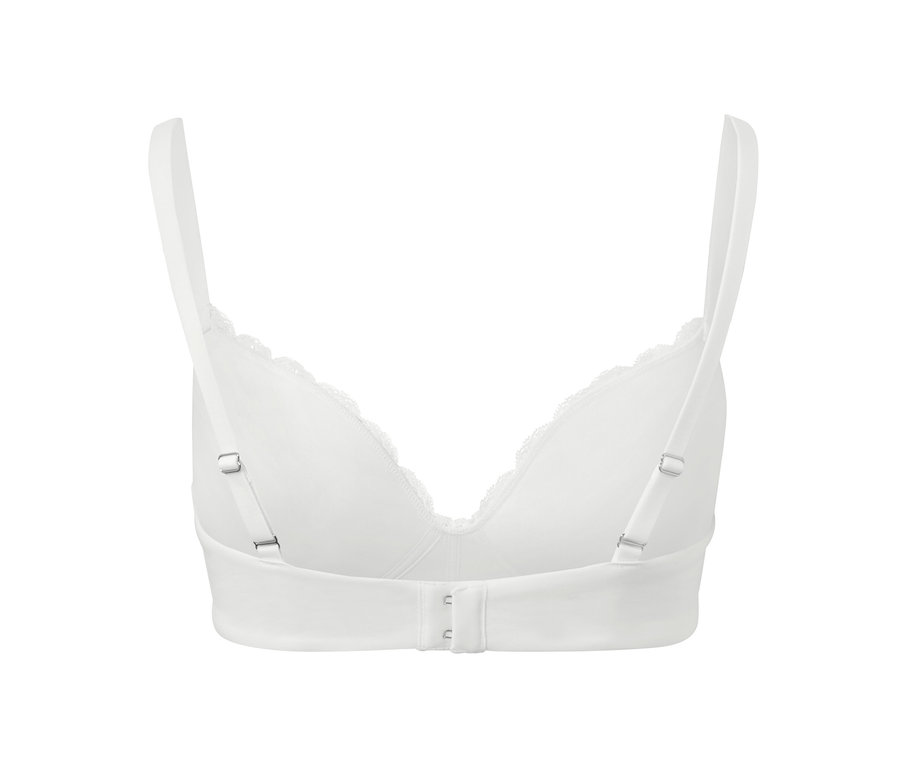 Beyaz, Yumuşak Kalıplı Sütyenin arka detay görünümü.