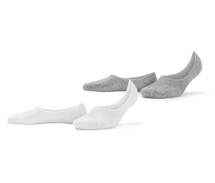 İki çift beyaz, iki çift gri Sneaker Babet Çorap.