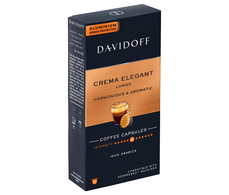 Davidoff Crema Elegant Lungo kahve kapsülü paketi.