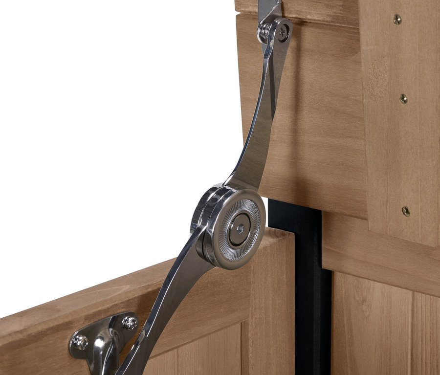 Açık kapaklı Sandıklı Banklı Paravan Modülü »Elin«'in yakın çekimi.