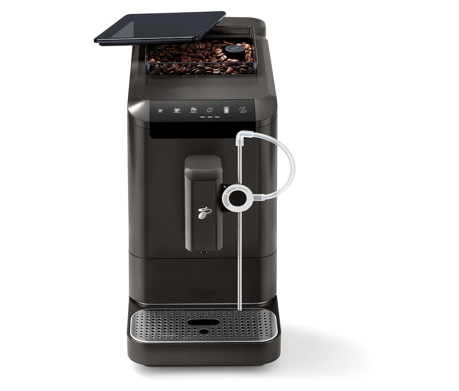 Siyah bir »Esperto 2 Milk« kahve makinesi.