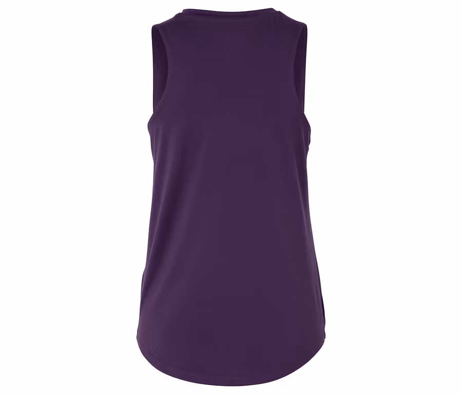 Mor renkli bir atletin arkadan görünümü.