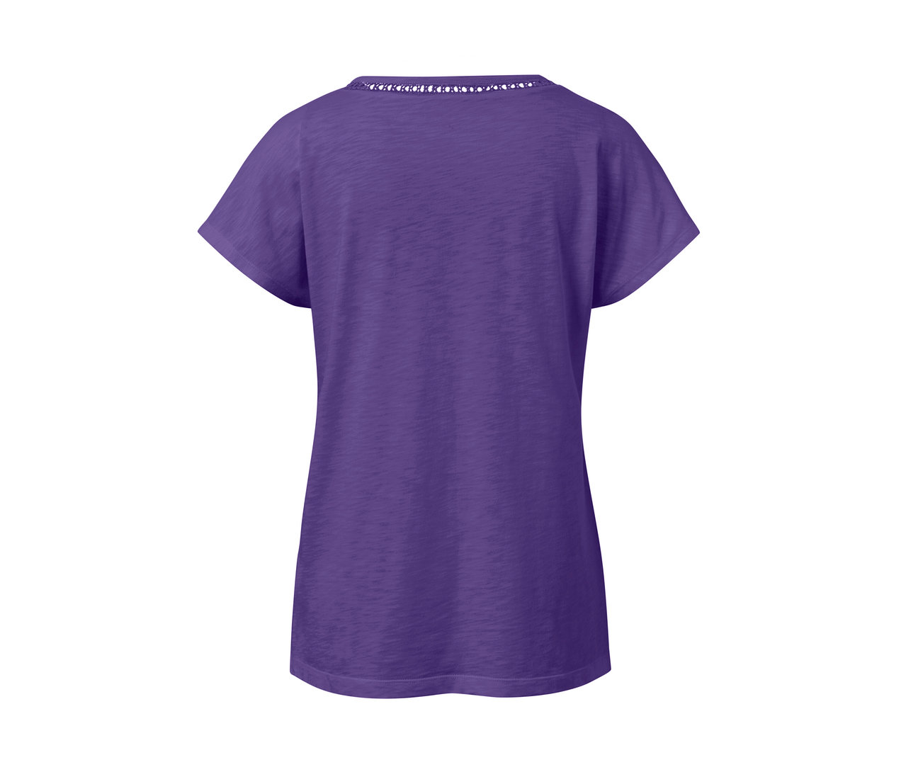Kısa kollu, modal karışımlı, lila tişört.