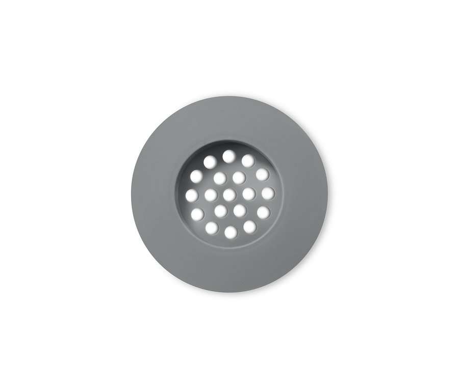 Beyaz bir arka plan üzerinde gri bir Lavabo Süzgeci.