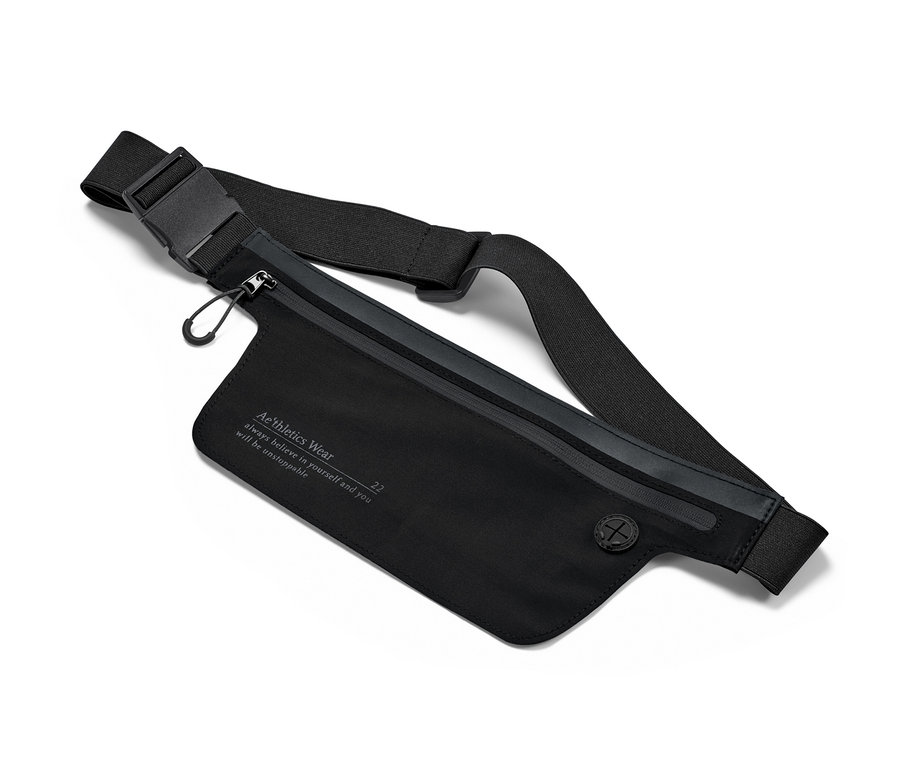 Ayarlanabilir askılı siyah akıllı telefon koşu kemeri.