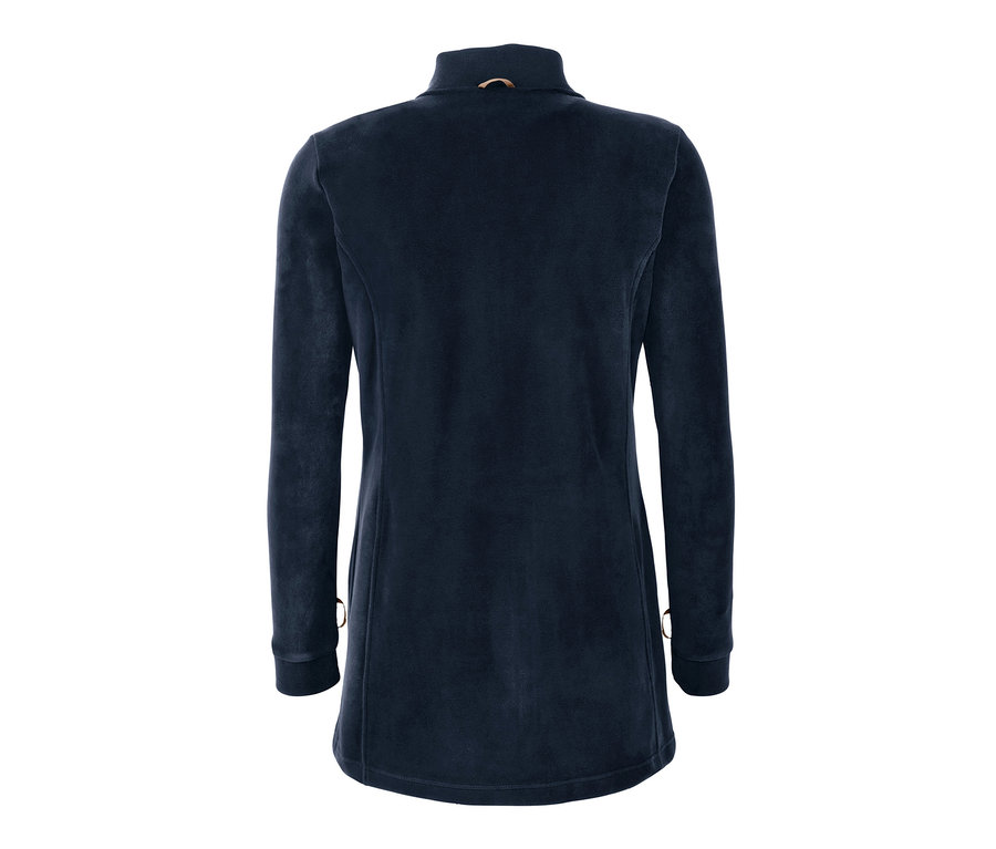 Bej rengi 3'ü 1 arada fonksiyonel outdoor paltonun arka görünümü.