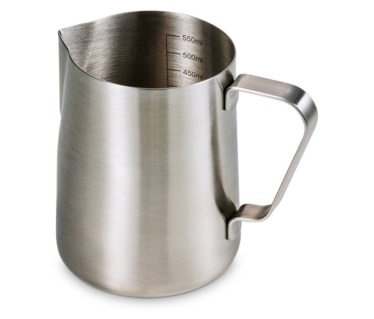 Paslanmaz çelik rengi sütlük.