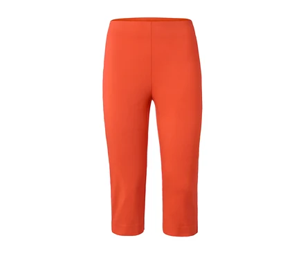 Turuncu renkli, 3/4 boy stretch pantolon.