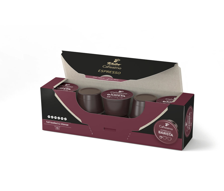 Açık paket içinde 10 adet Barista Edition Espresso kapsülü. 