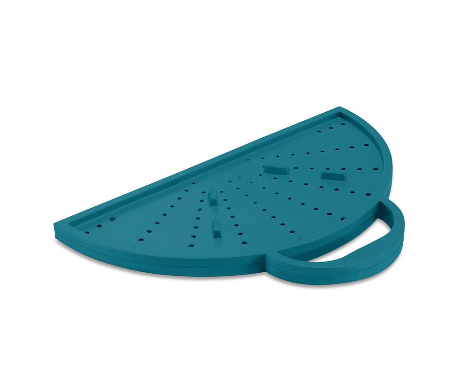 Delikli ve saplı turkuaz renkli Çok Amaçlı Kapak.