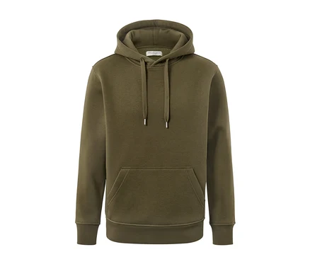 Beyaz bir arka plan üzerinde yeşil bir kapüşonlu sweatshirt.