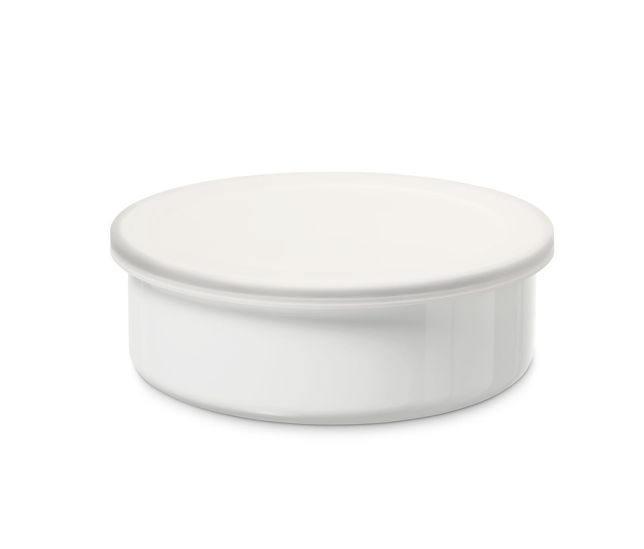 Beyaz emaye fırın kabı.