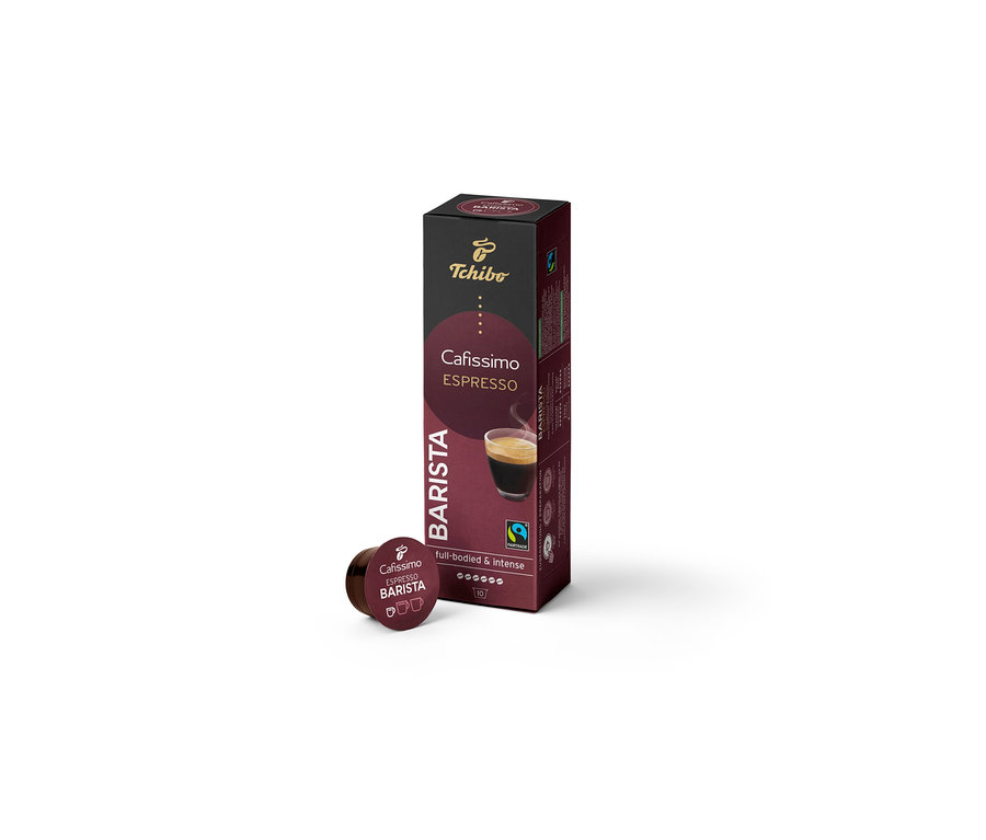 Bir paket Barista Edition Espresso – 10 Kapsül ve bir adet Cafissimo Barista Edition Espresso kapsülü.