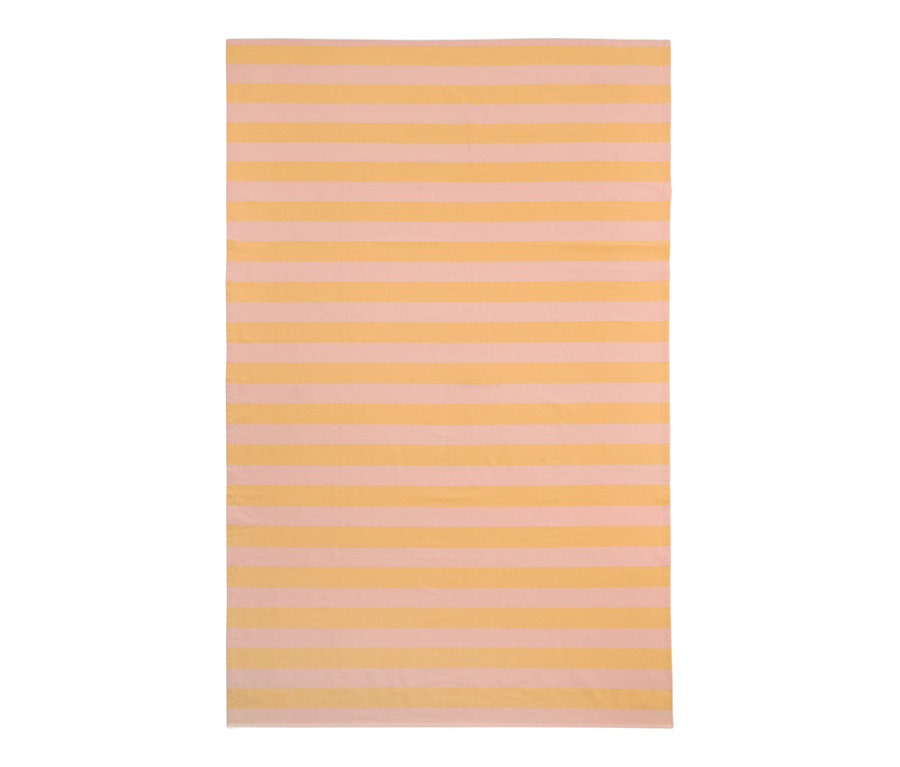 Sarı ve pembe çizgili Outdoor Masa Örtüsü, yakl. 150 x 275 cm.