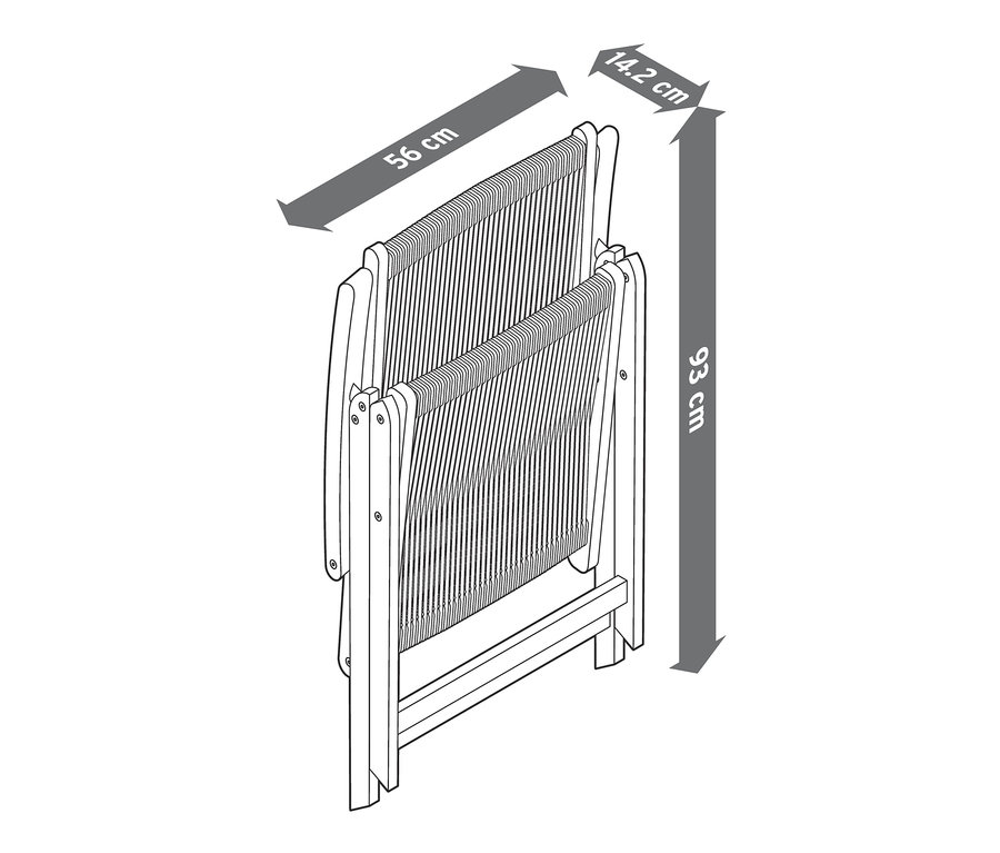 Katlanmış Ayarlanabilir Sırtlı Yüksek Sandalye »Lenja«