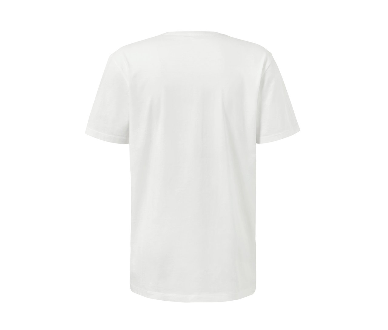 Beyaz 2 Adet Yuvarlak Yakalı Tişört'ün arka görünümü.