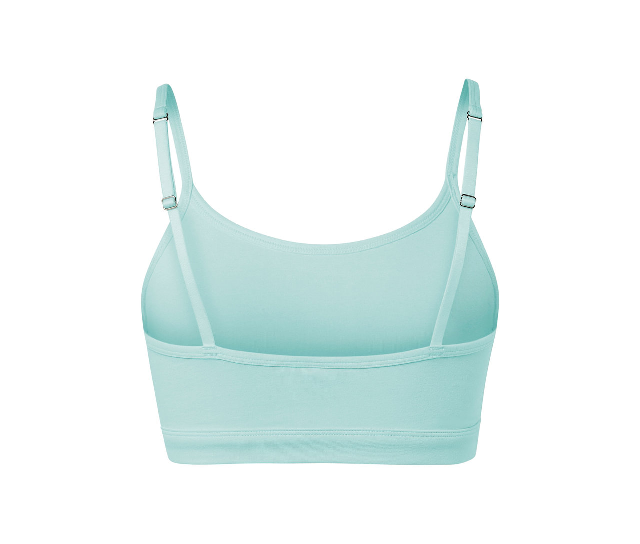 Açık turkuaz renkli 2 büstiyer sırt detayının yakın çekimi.