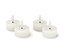 Dört adet krem rengi LED gerçek mum tealight.