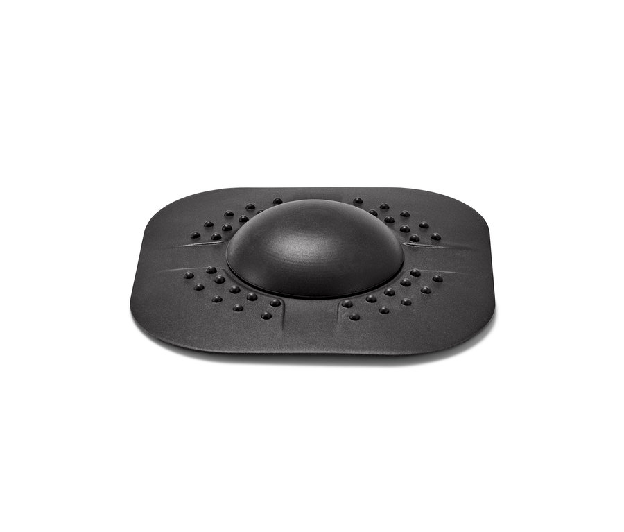 Beyaz bir arka plan üzerinde siyah bir Gider Süzgeci/Tıpa.