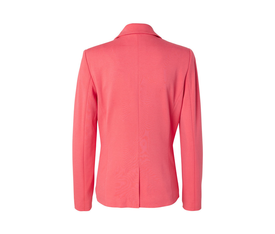 Mercan rengi Jersey Blazer Ceketin arka detay görünümü.