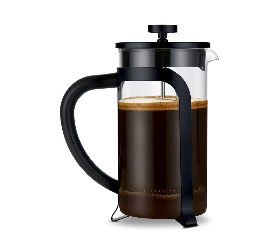 Siyah French Press 800 ml, 6 Fincan.