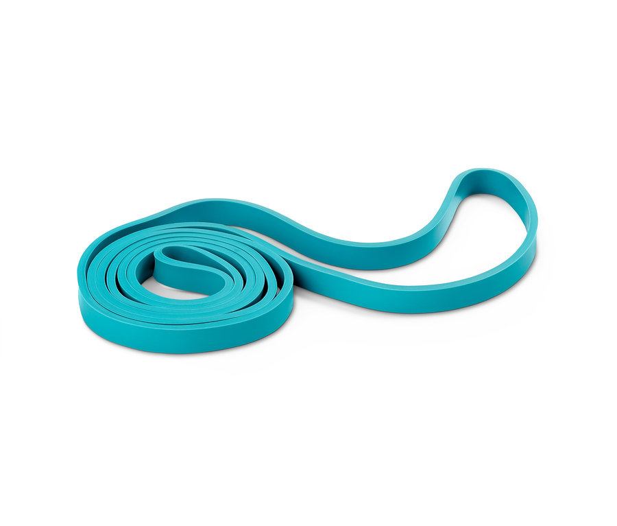 Beyaz bir arka plan üzerinde sarılmış turkuaz rengi direnç bandı.