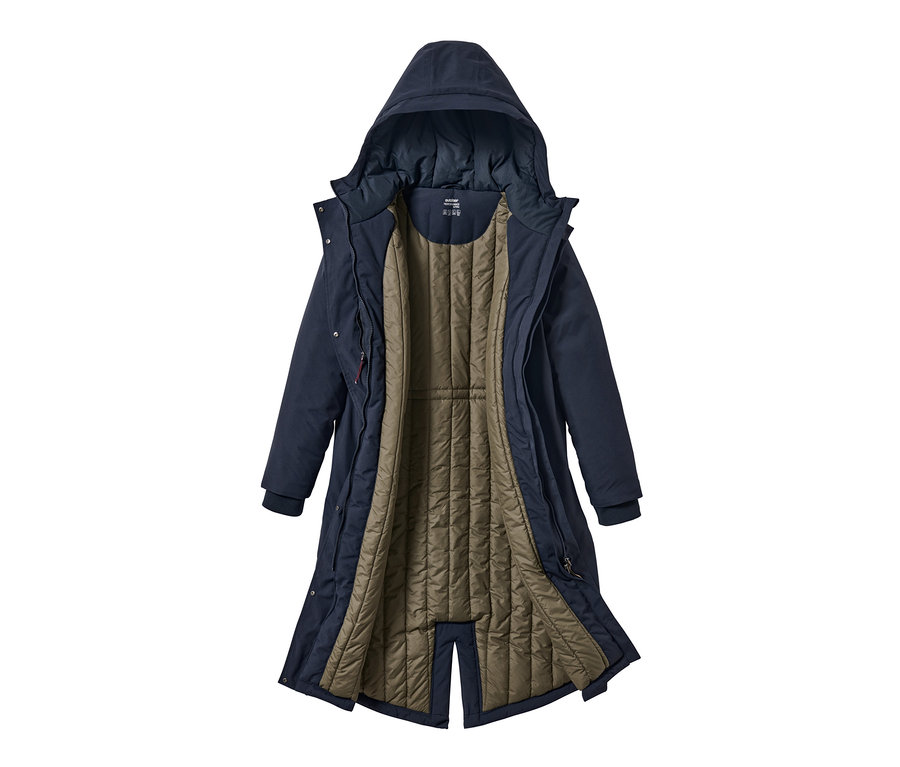 Açık, Ekstra Uzun Termal Mont, Lacivert