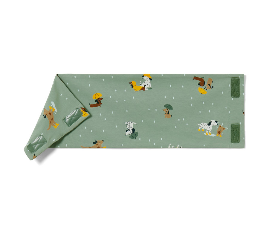 Köpek desenli, cırt cırtlı çocuk boyunluğu.