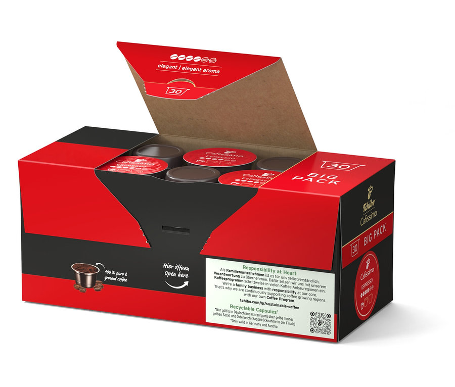 Açık Cafissimo Espresso elegant - 30 kapsül paketi.