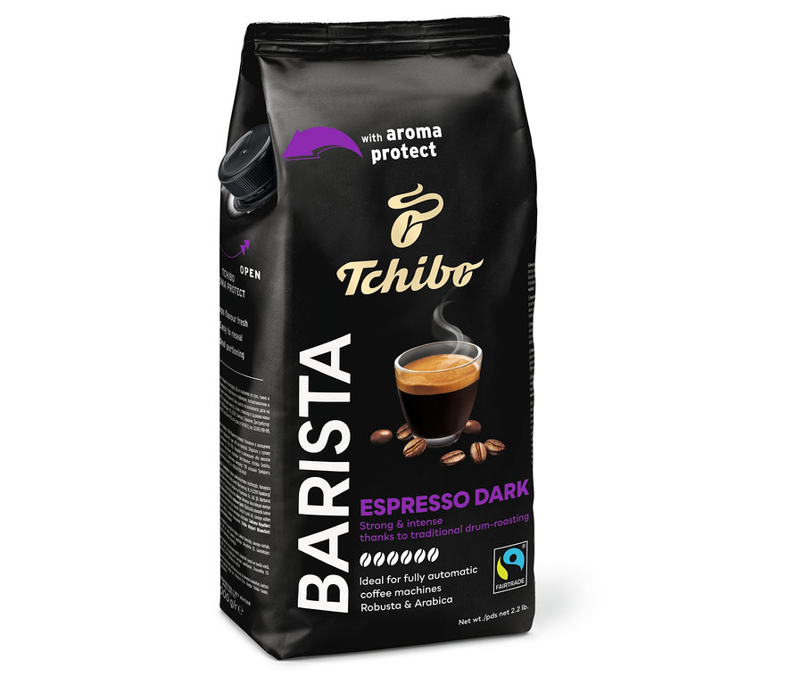 Bir paket FT TC Barista ES Dark 1000g WB INT kahvesi.
